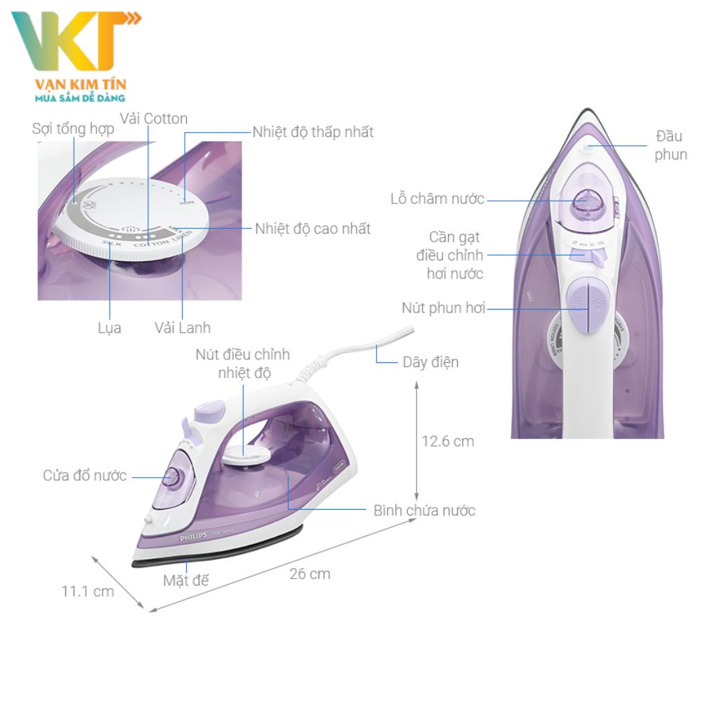 Bàn ủi hơi nước Philips DST1040/30