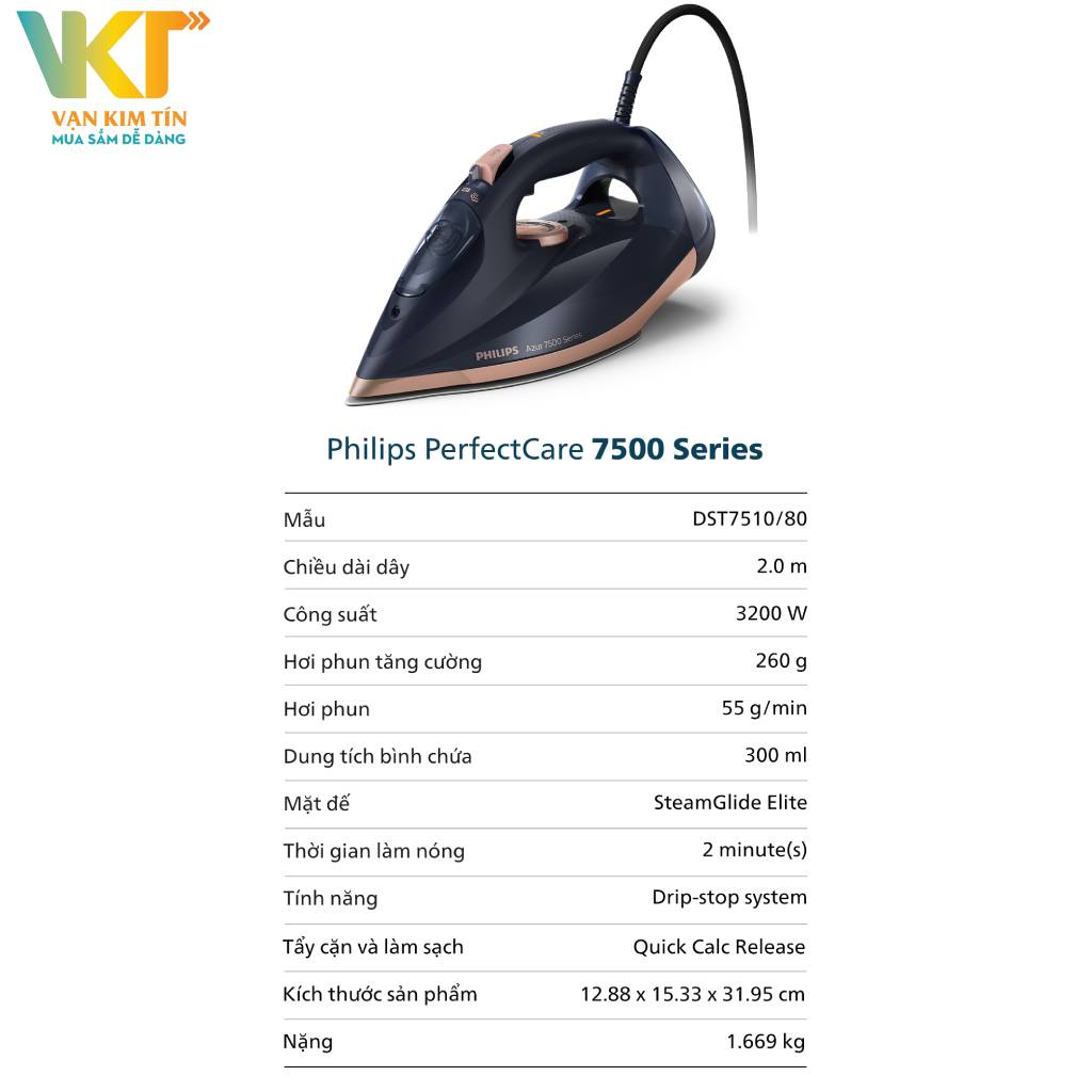 Bàn ủi hơi nước Philips DST7510/80