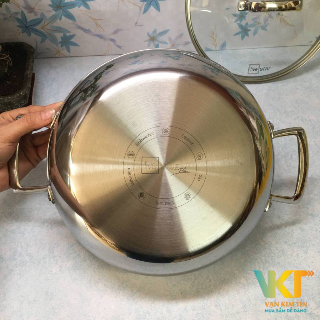 Chảo 2 quai Fivestar sâu lòng Blackcube 24cm