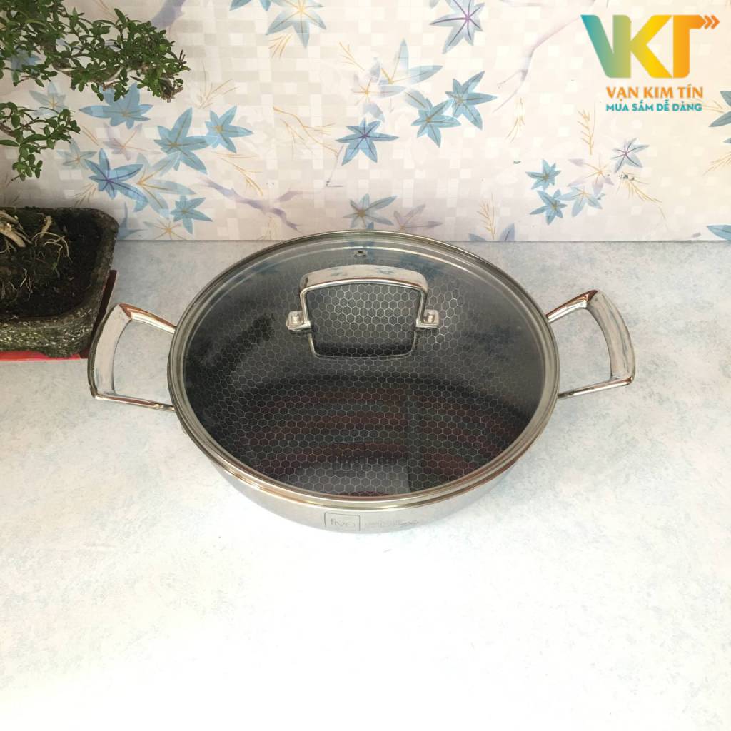 Chảo 2 quai Fivestar sâu lòng Blackcube 24cm