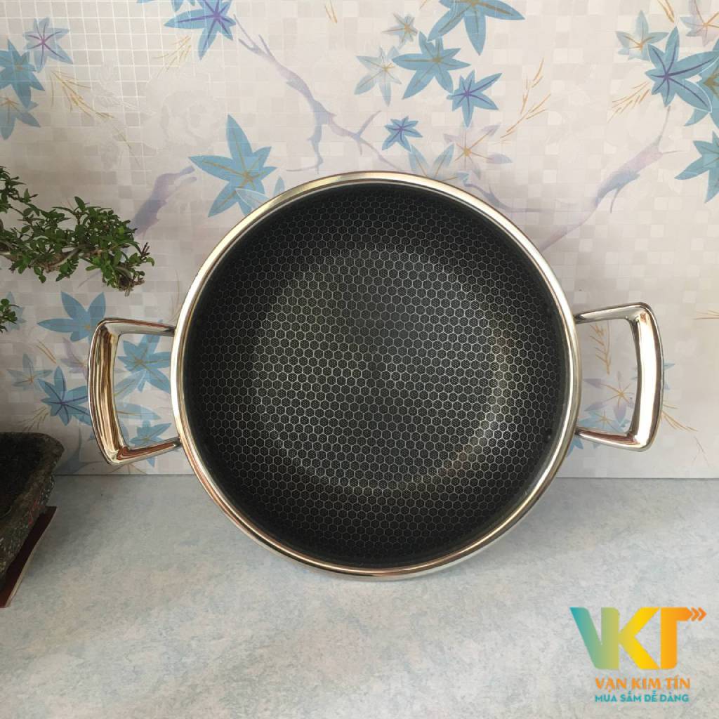 Chảo 2 quai Fivestar sâu lòng Blackcube 24cm