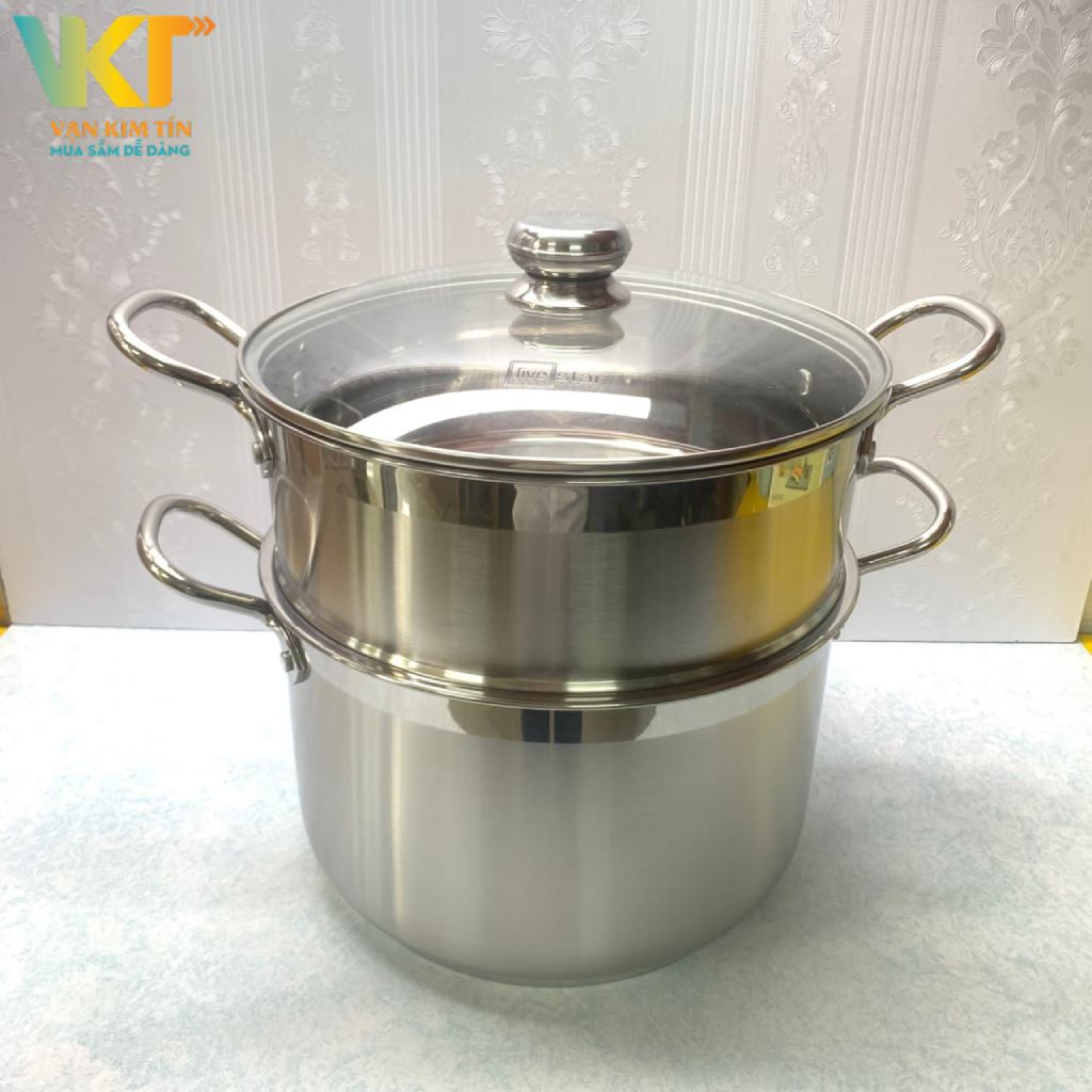 Bộ 2 nồi xửng Fivestar 28cm ST28 nắp kính