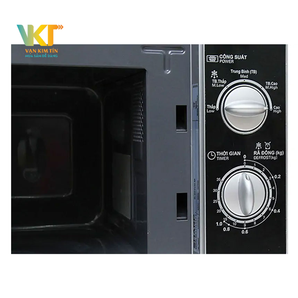 Lò vi sóng cơ Sharp R-205VN - Bảng điều khiển nút vặn, có tiếng Việt, dễ sử dụng