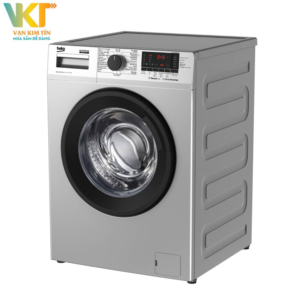 Máy giặt Beko Inverter 9 kg WCV9614XB0STS (NEW) - Bảng điều khiển tích hợp màn hình LED sắc nét, 15 chương trình giặt