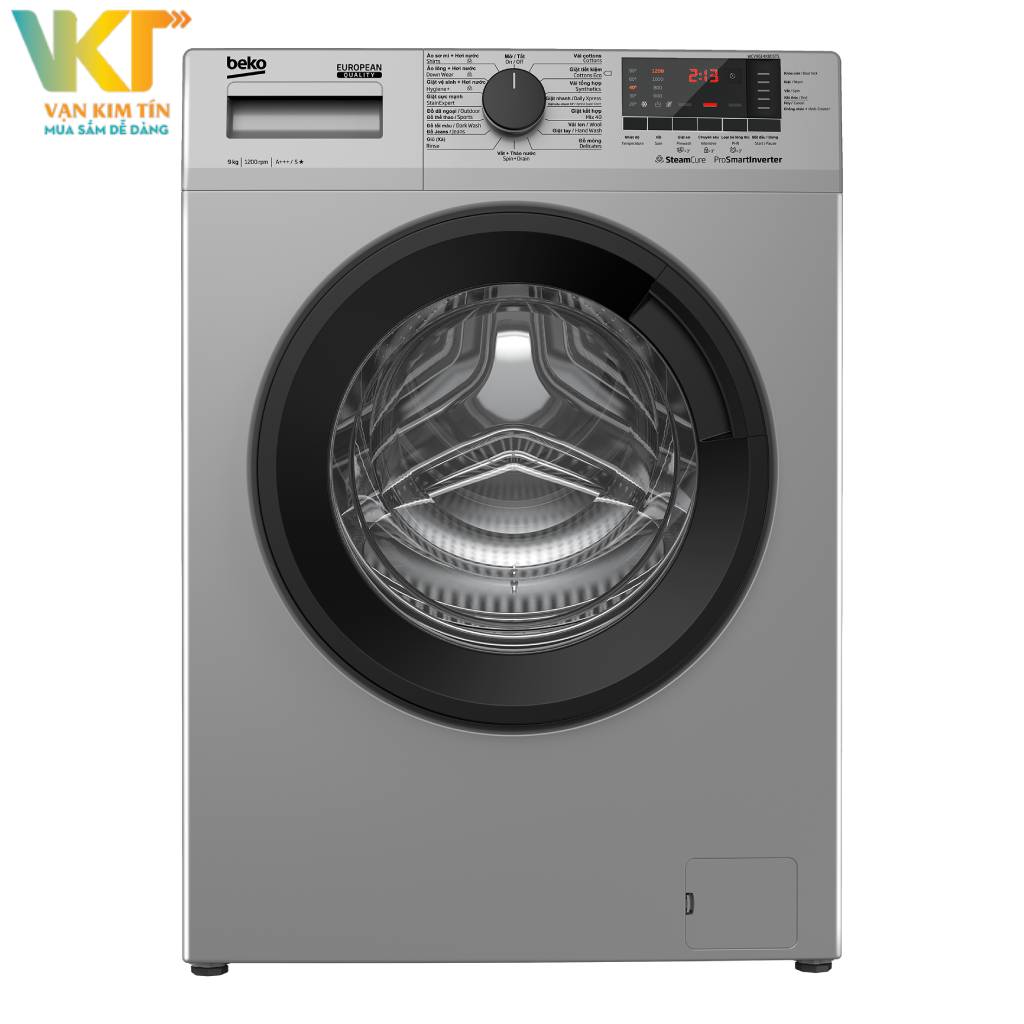 Máy giặt Beko Inverter 9 kg WCV9614XB0STS (NEW) - Kiểu dáng hiện đại, thanh lịch, khối lượng 9 kg
