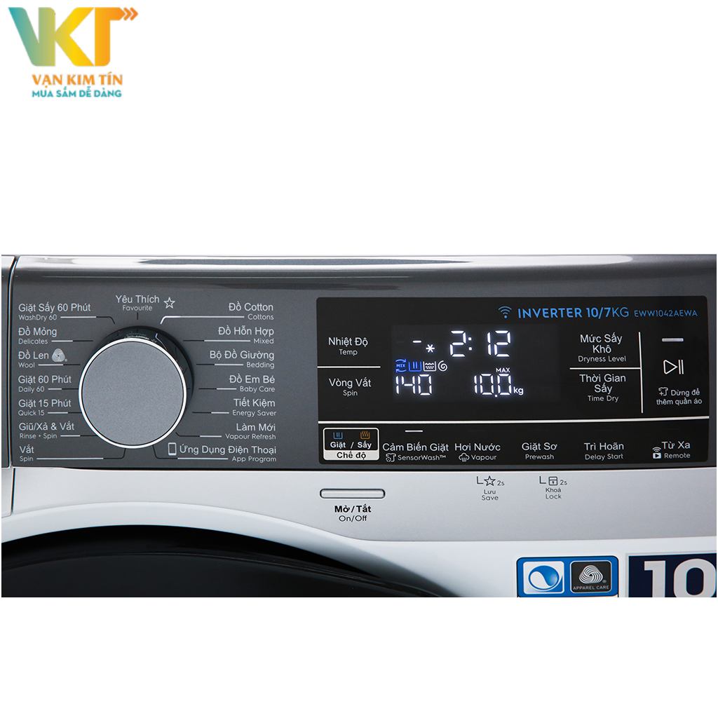 Máy giặt sấy Electrolux Inverter 10 kg EWW1042AEWA
