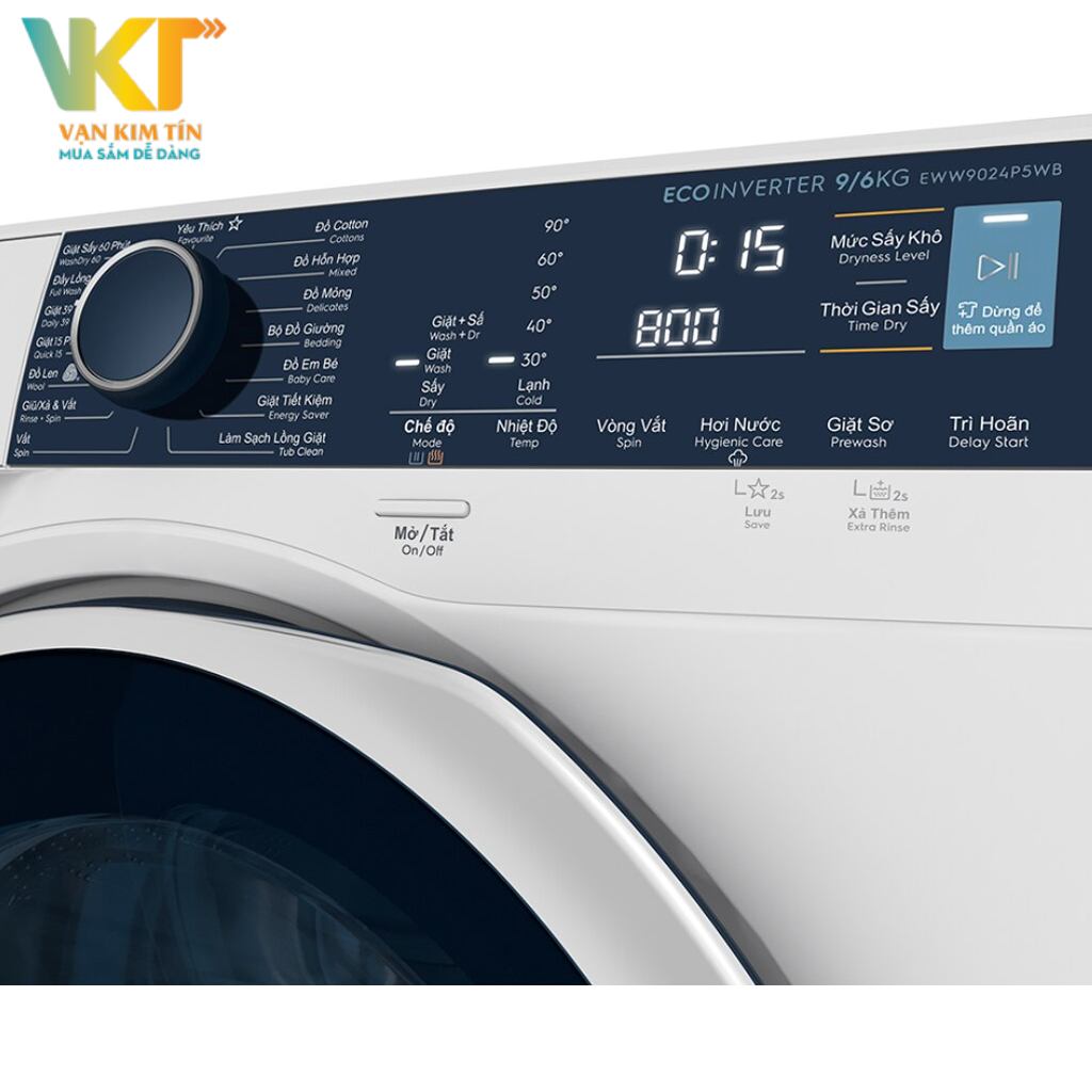 Máy giặt sấy Electrolux Inverter 9 kg EWW9024P5WB