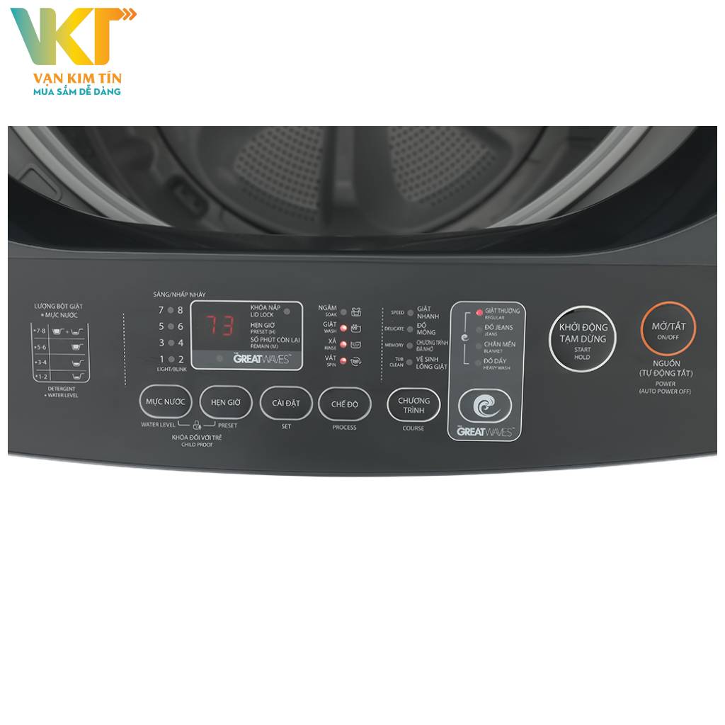Máy giặt Toshiba Inverter 12 kg AW-DUK1300KV(MK) - Bảng điều khiển song ngữ, dễ dàng thao tác sử dụng