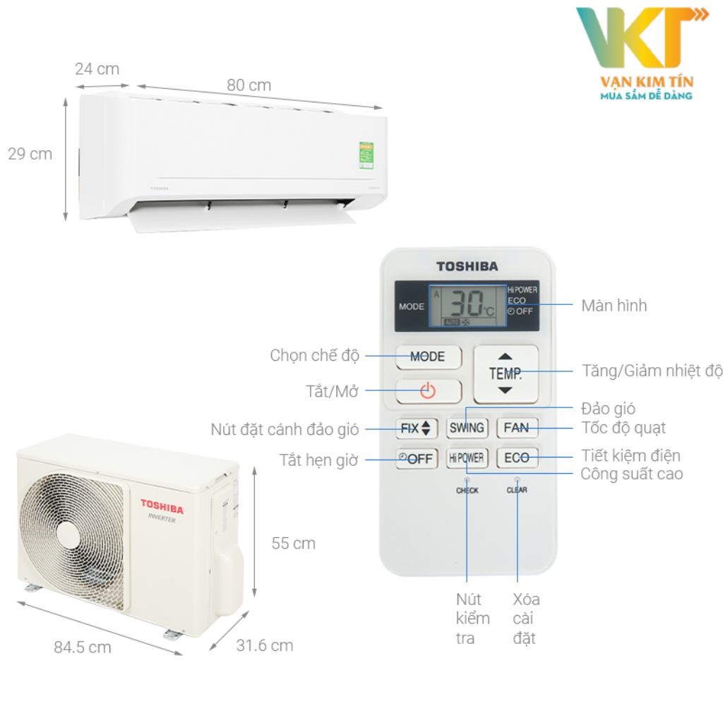 Máy lạnh Toshiba Inverter 2 HP RAS-H18C4KCVG-V