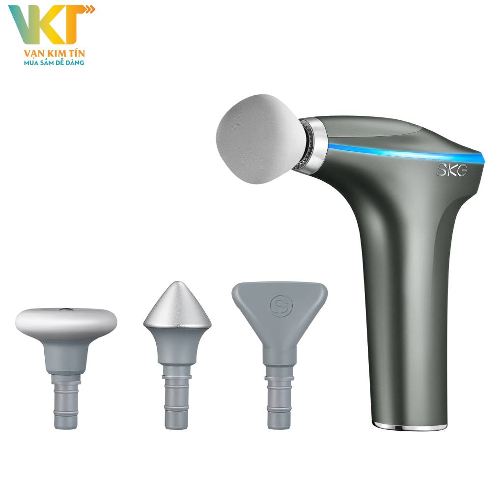 Máy massage mini cầm tay SKG F7-E - Trang bị 4 đầu massage chuyên biệt cho từng vùng cơ