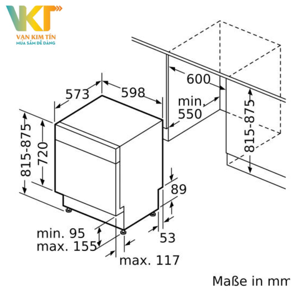 Máy rửa chén bán âm Bosch SMU6ECS57E