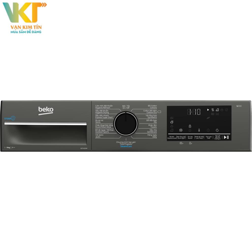 Máy sấy bơm nhiệt Beko 9 kg B3T4329M - Sấy đa dạng nhiều loại quần áo nhờ 15 chương trình sấy chuyên biệt