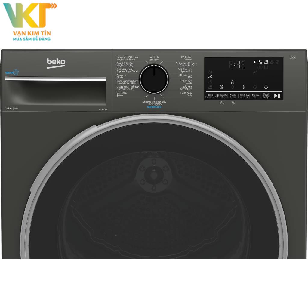 Máy sấy bơm nhiệt Beko 9 kg B3T4329M - Dễ dàng sử dụng, màn hình rõ nét