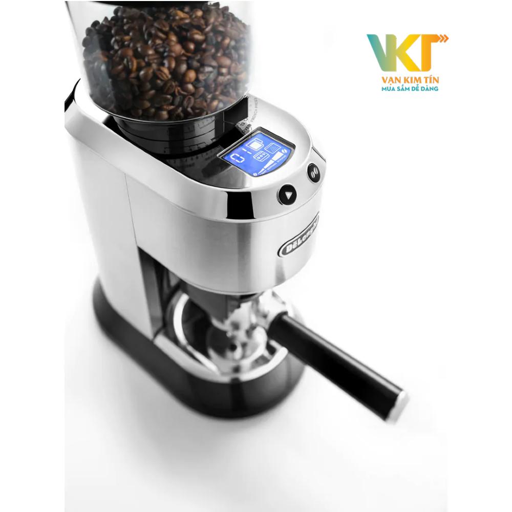 Máy xay cà phê Delonghi KG521.M - Bảng điều khiển dễ sử dụng, cài đặt số lượng tách theo nhu cầu