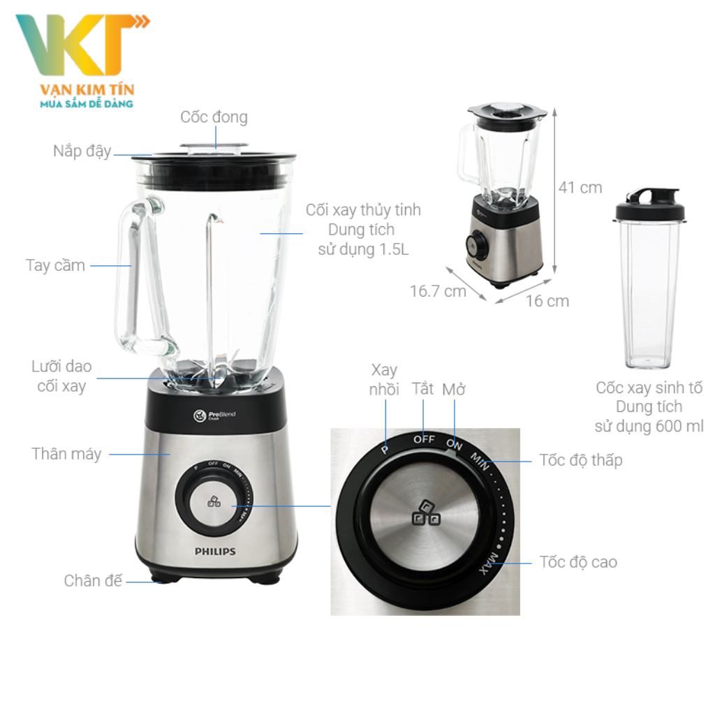 Máy xay sinh tố Philips HR3573/90