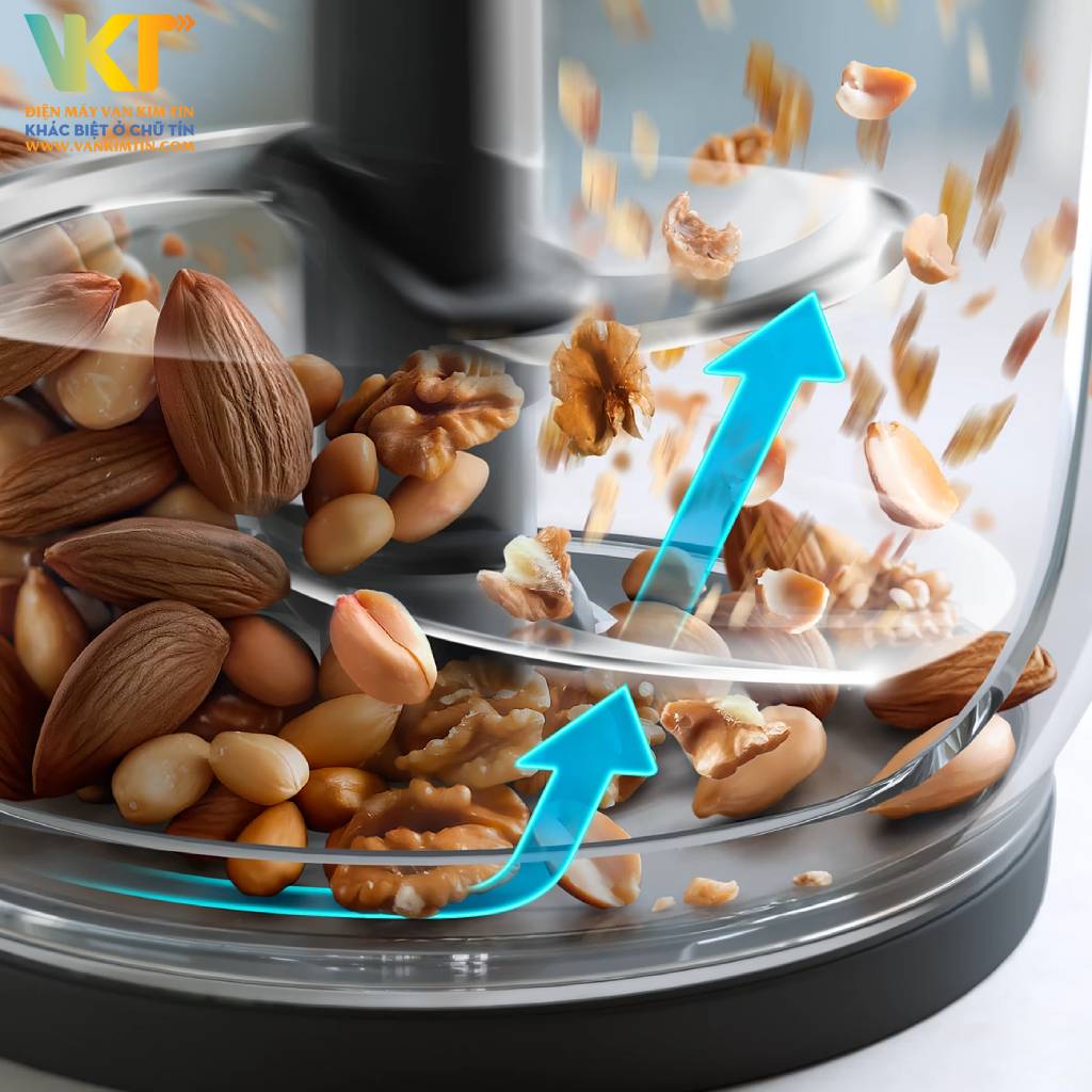 Máy xay thịt Philips HR1501/00 - Công nghệ PowerChop, lưỡi dao thép không gỉ siêu sắc bén