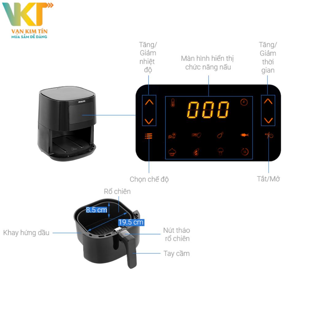 Nồi chiên không dầu Philips HD9252/90