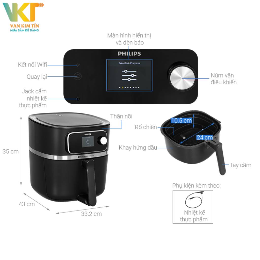 Nồi chiên không dầu Philips HD9880/90