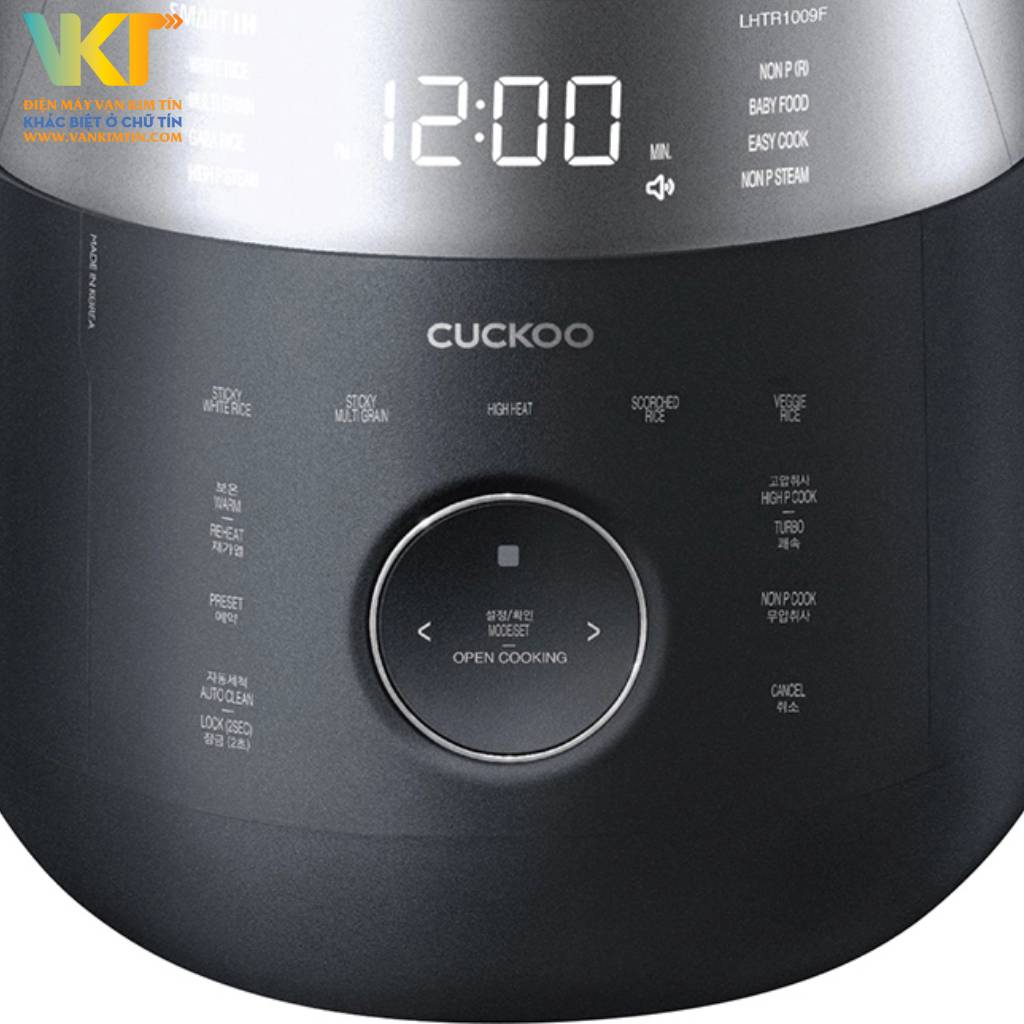 Nồi cơm áp suất cao tần Cuckoo 1.8 lít CRP-LHTR1009F Đen - Dễ dàng thao tác, tùy chọn với bảng điều khiển cảm ứng, có tiếng Việt