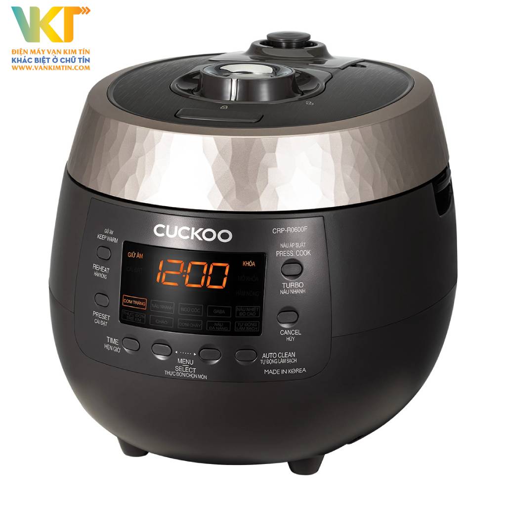Nồi cơm áp suất điện tử Cuckoo 1.08 lít CRP-R0600F - Men Xwall Black cao cấp được phủ trong lòng nồi