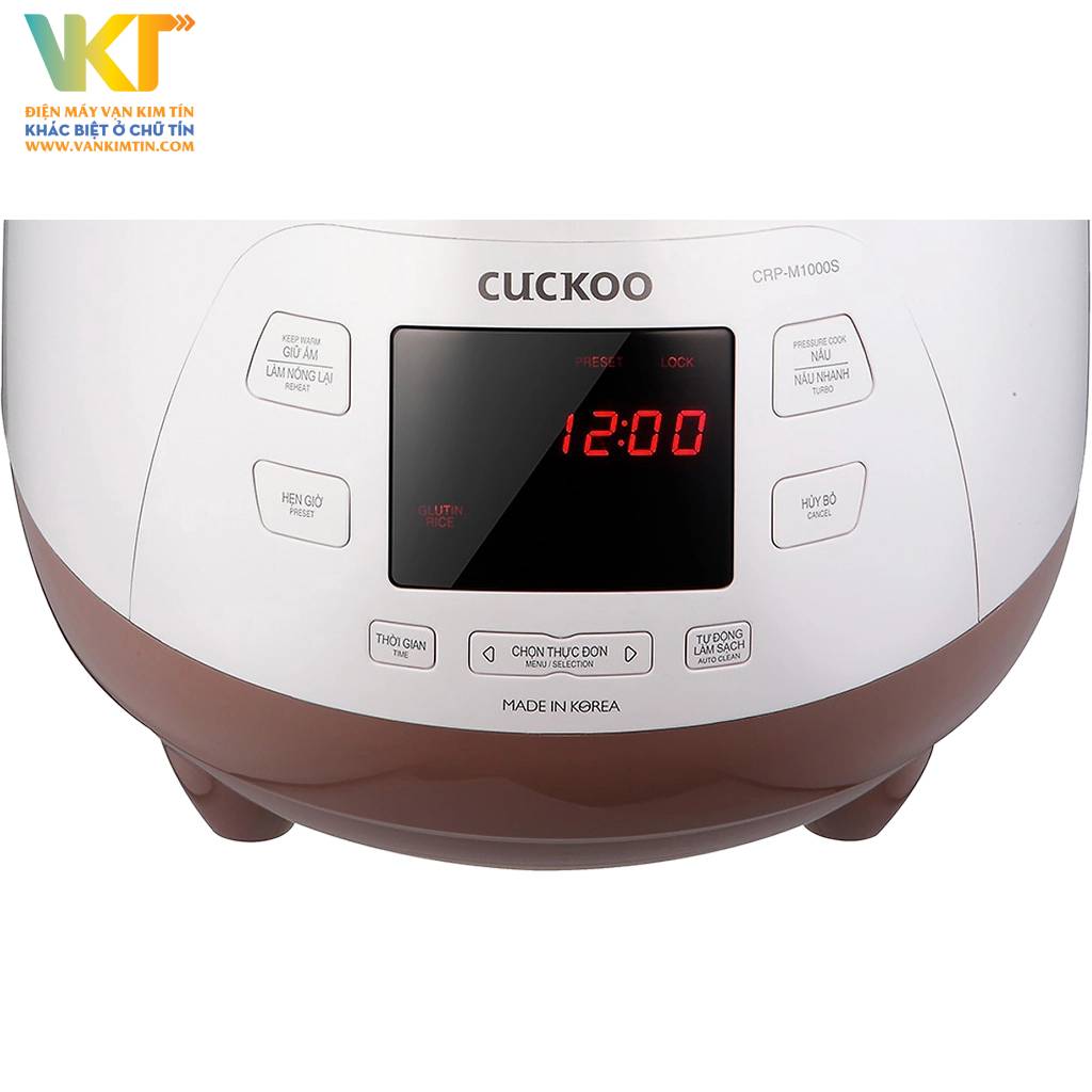 Nồi cơm áp suất điện tử Cuckoo 1.8 lít CRP-M1000S - 12 chương trình nấu đa dạng với bảng điều khiển trực quan