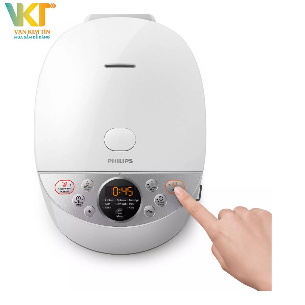 Nồi cơm điện Philips HD4515/55 - Bảng điều khiển tiếng Anh, chức năng giữ ấm tiện lợi