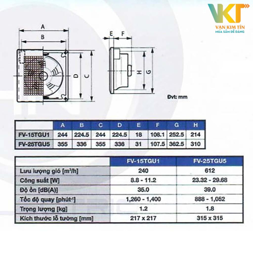 Quạt hút âm trần Panasonic FV-25TGU5