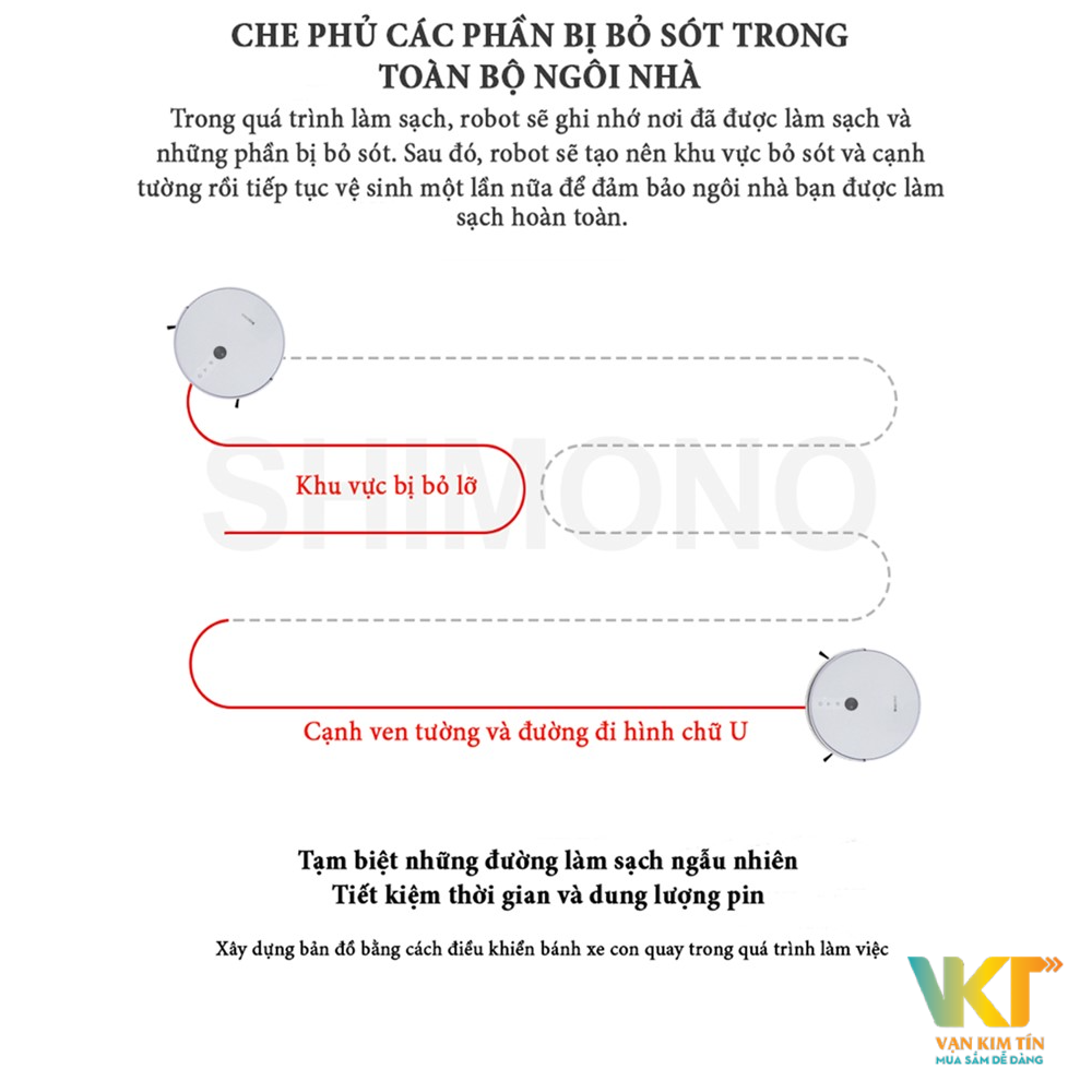 Robot hút bụi lau nhà Shimono RS38W