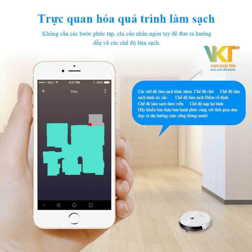 Robot hút bụi lau nhà Shimono RS38W