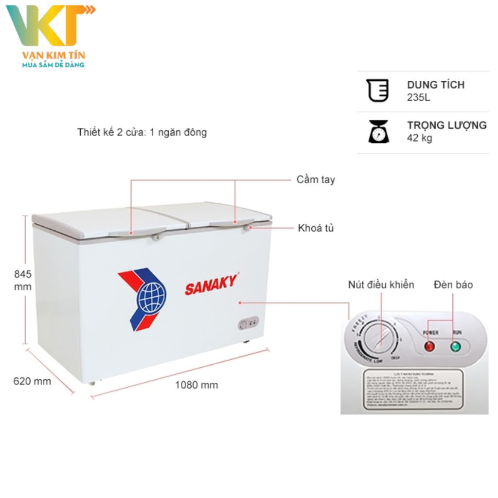 Tủ đông Sanaky VH-285A2 280 lít