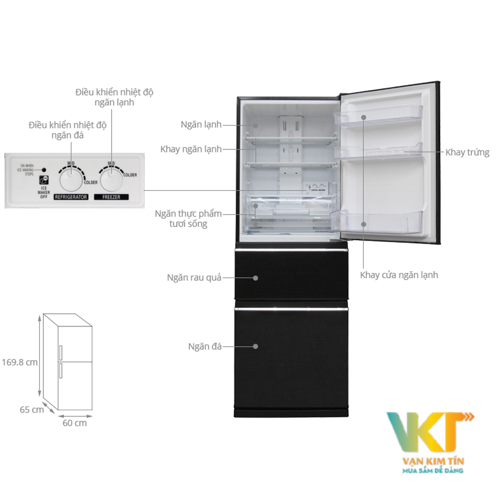 Tủ lạnh 3 cửa Mitsubishi MR-CX41ER