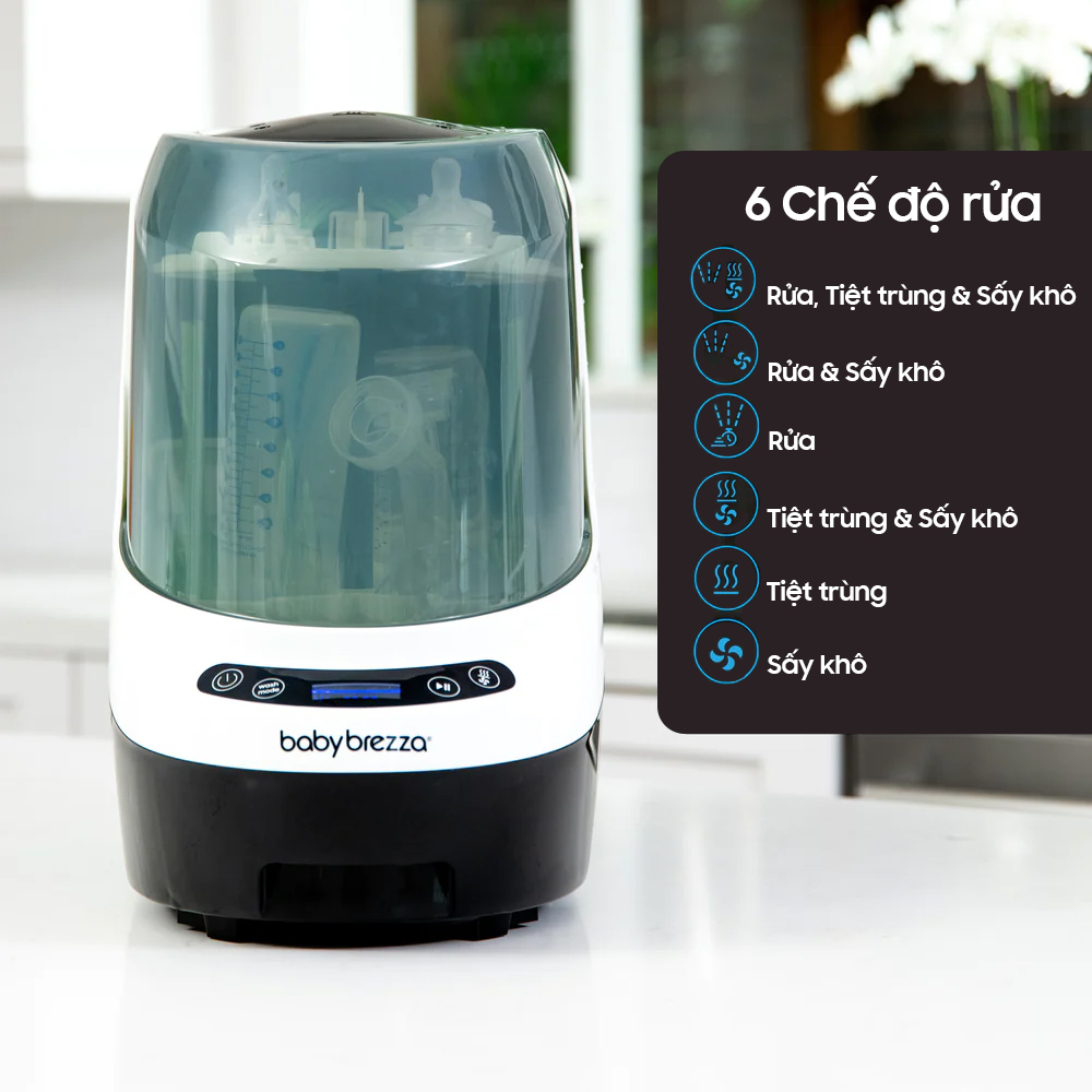 Máy Rửa Bình Sữa Baby Brezza Bottle Washer Pro 6 Chức Năng Đa Dạng