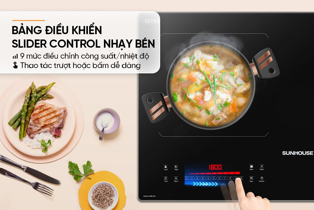 Bếp đôi điện từ Sunhouse SHB81022