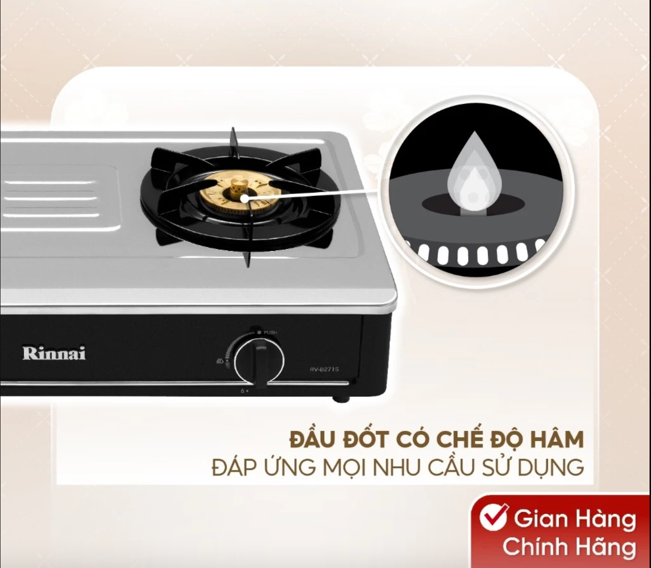 Bếp gas dương Rinnai RV-B271SB(S)