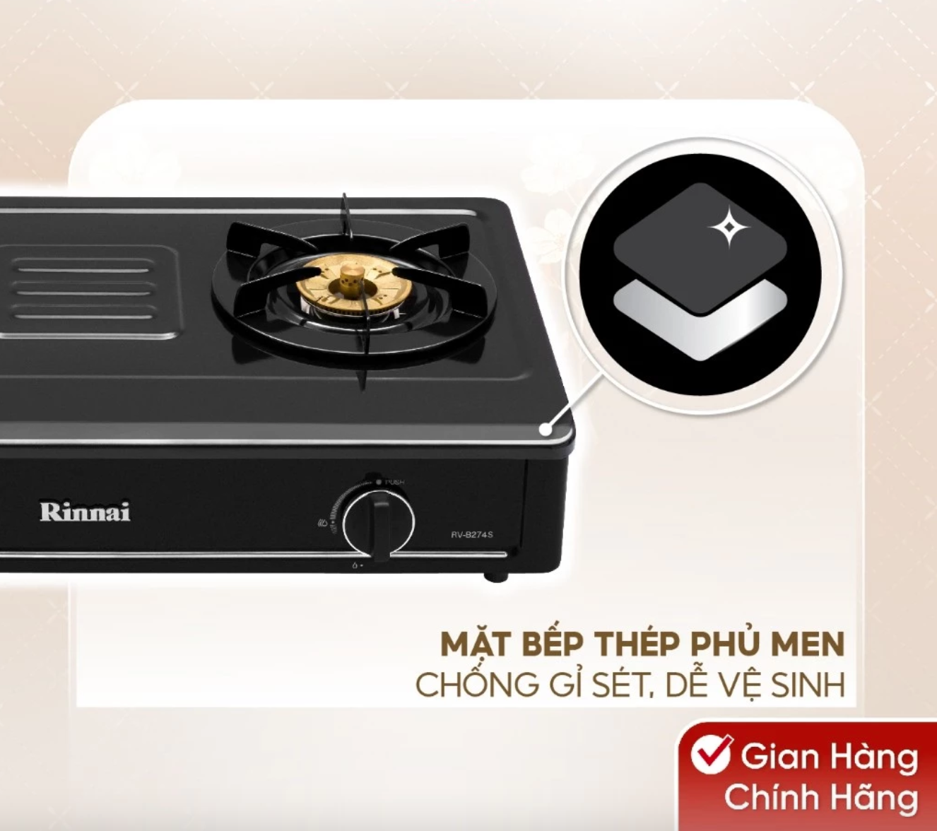 Bếp gas dương Rinnai RV-B274SB(EB)