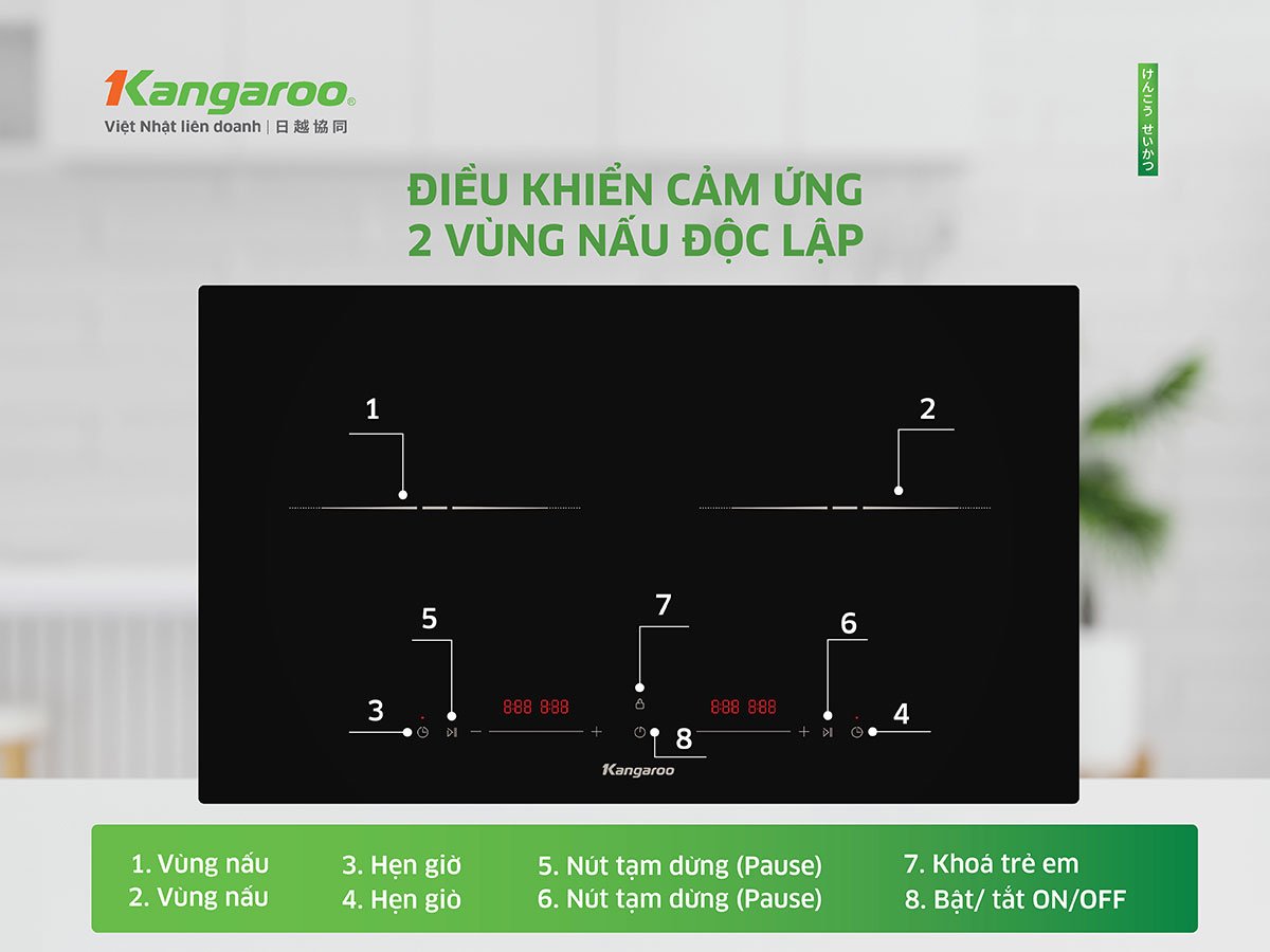 Bếp từ đôi lắp âm Kangaroo KGIC38D1C