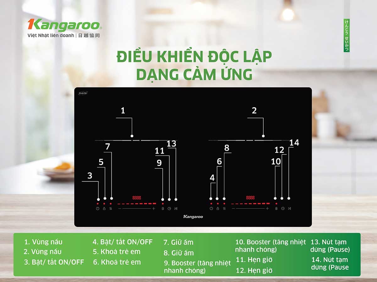 Bếp từ đôi lắp âm Kangaroo KGIC48D1T