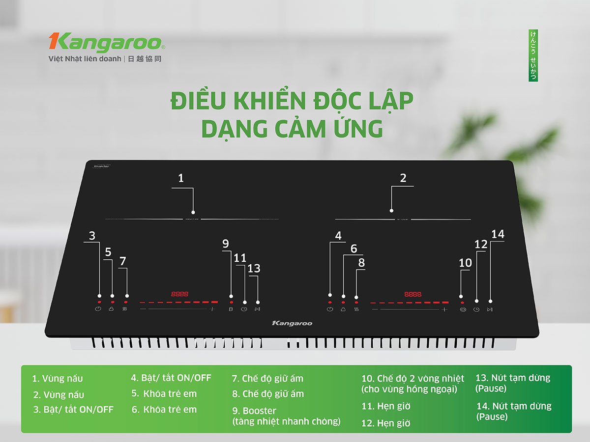 Bếp từ hồng ngoại lắp âm Kangaroo KGIF44D1C