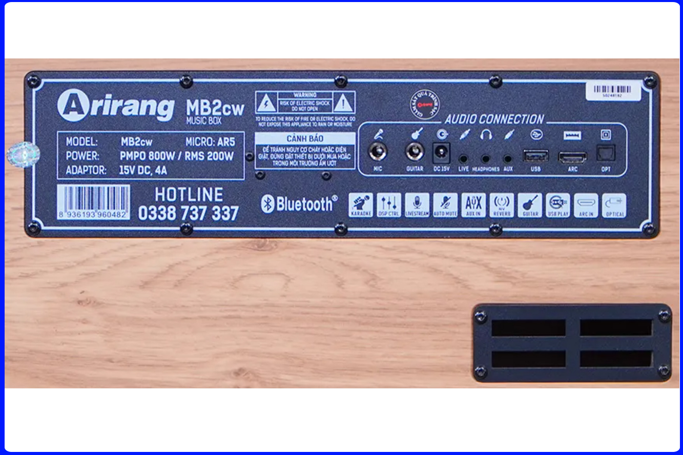 Đa dạng cổng kết nối trên Loa Karaoke Arirang MB2CW
