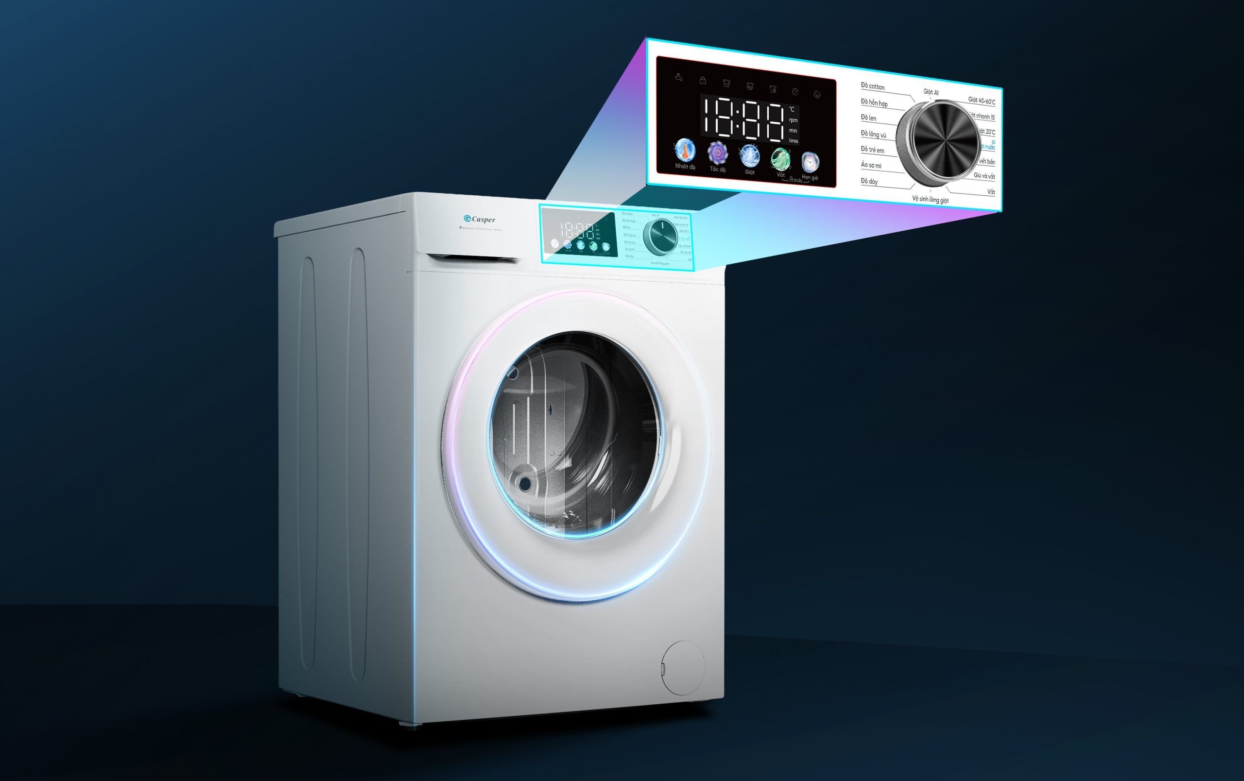 Máy giặt Casper 8 kg WF-DE8VW2 cửa ngang ProWash