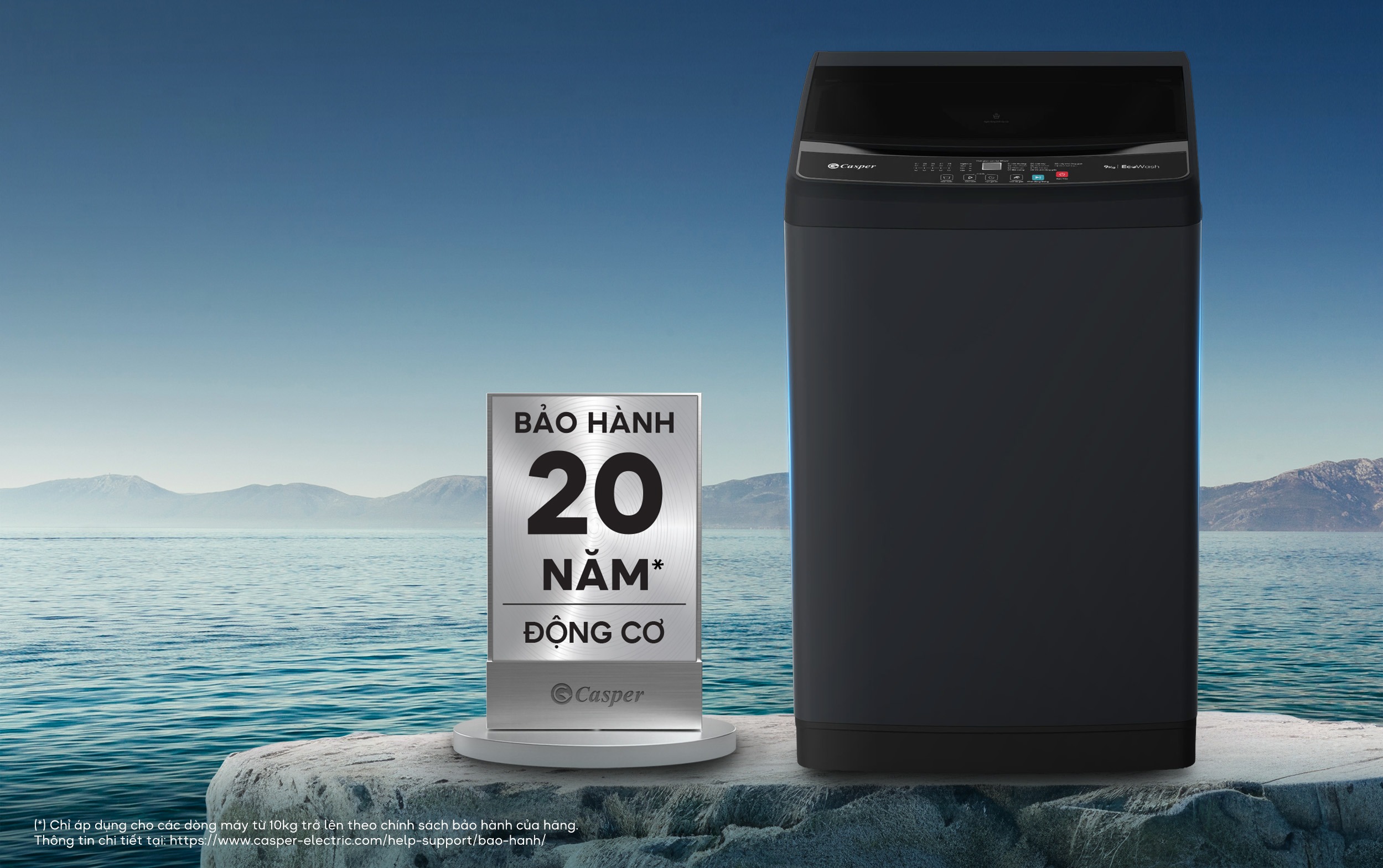 Máy giặt Casper 9kg WT-E9NGR21 cửa trên EcoWash+