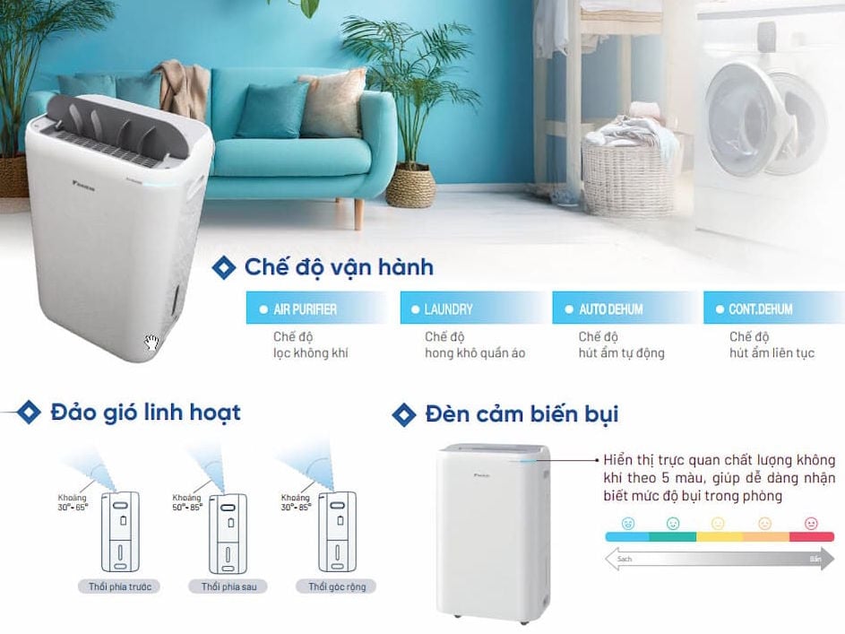 Máy hút ẩm và lọc không khí Daikin JPF12AV2