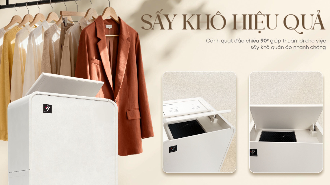 Máy hút ẩm và tạo ion Sharp DW-P12HV-W (28m2)