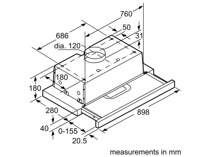 Máy hút mùi Bosch DFT93AC50 Series 4