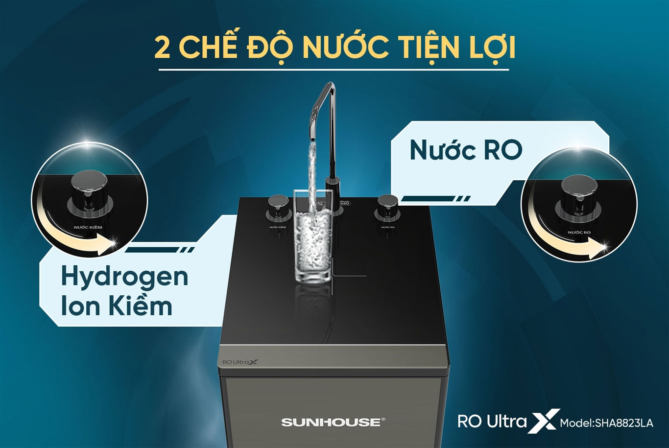Máy lọc nước ion kiềm Sunhouse Hydrogen UltraX SHA8823LA