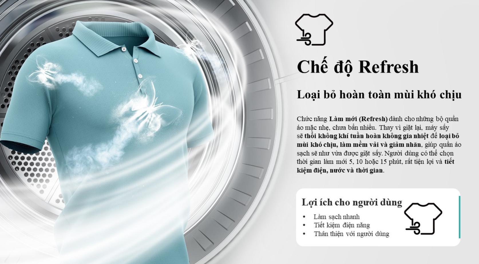 Máy sấy quần áo bơm nhiệt Hisense 8kg DH80N1T