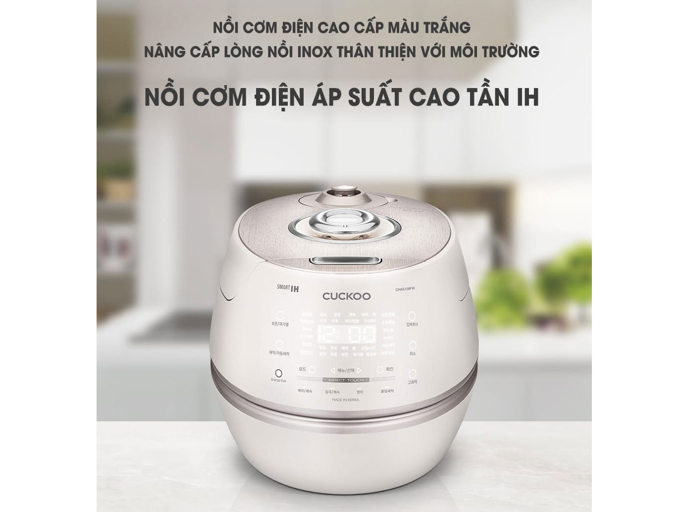 Nồi cơm điện cao tần áp suất Cuckoo CRP-CHAS109FW - 1.8 lít
