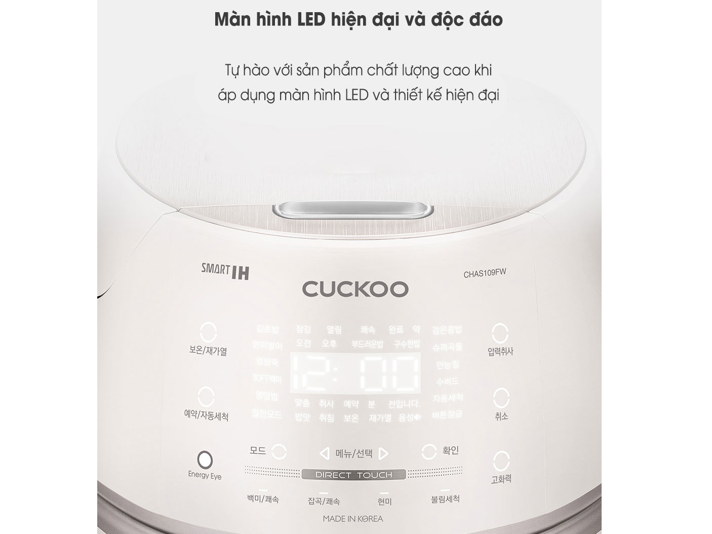 Nồi cơm điện cao tần áp suất Cuckoo CRP-CHAS109FW - 1.8 lít