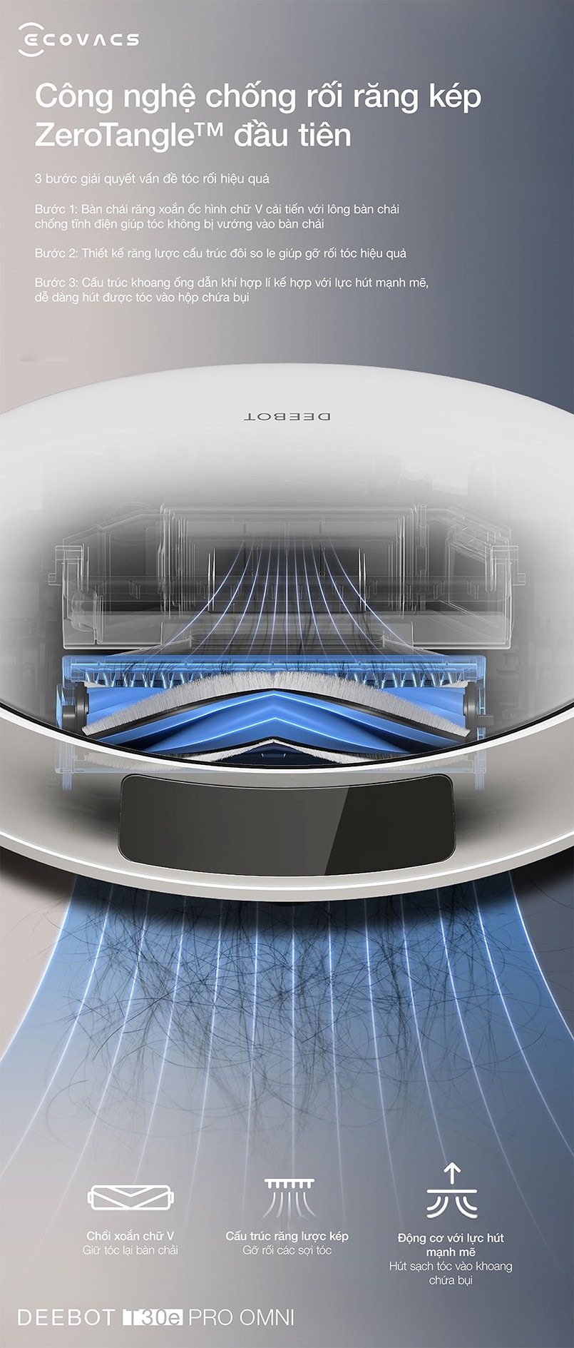 Robot hút bụi lau nhà Ecovacs Deebot T30e Pro Omni