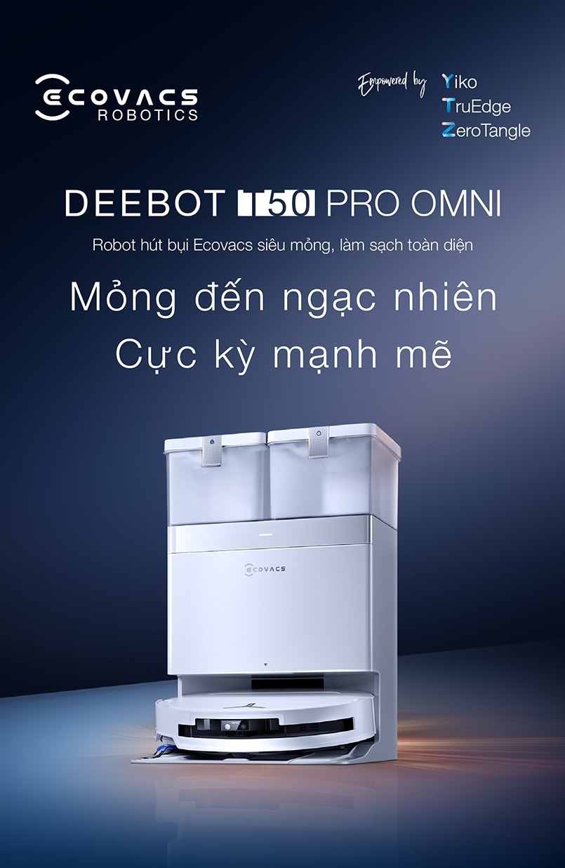 Robot hút bụi lau nhà Ecovacs DEEBOT T50 MAX PRO OMNI